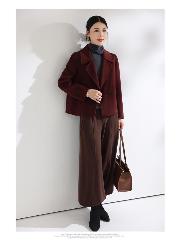 2025 Autumn/Winter Korean Style Short Double-Sided Wool Coat for Women - Fashionable, Versatile, and Loose Fit.