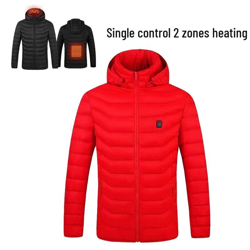 Men's Dual-Control USB Heated Cotton Coat with Nine-Zone Electric Heating