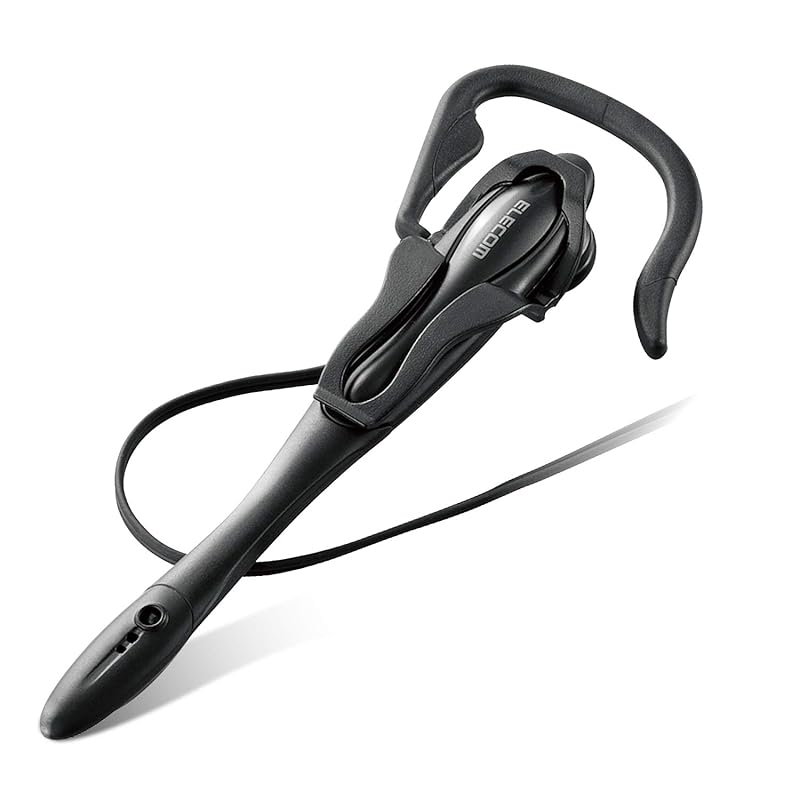 

ELECOM headset wired microphone 4 poles one ear ear hook 1.8m HS-EP13TBK
