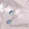 High-End S925 Sterling Silver Natural Aquamarine Oval Pendant Necklace for Women
