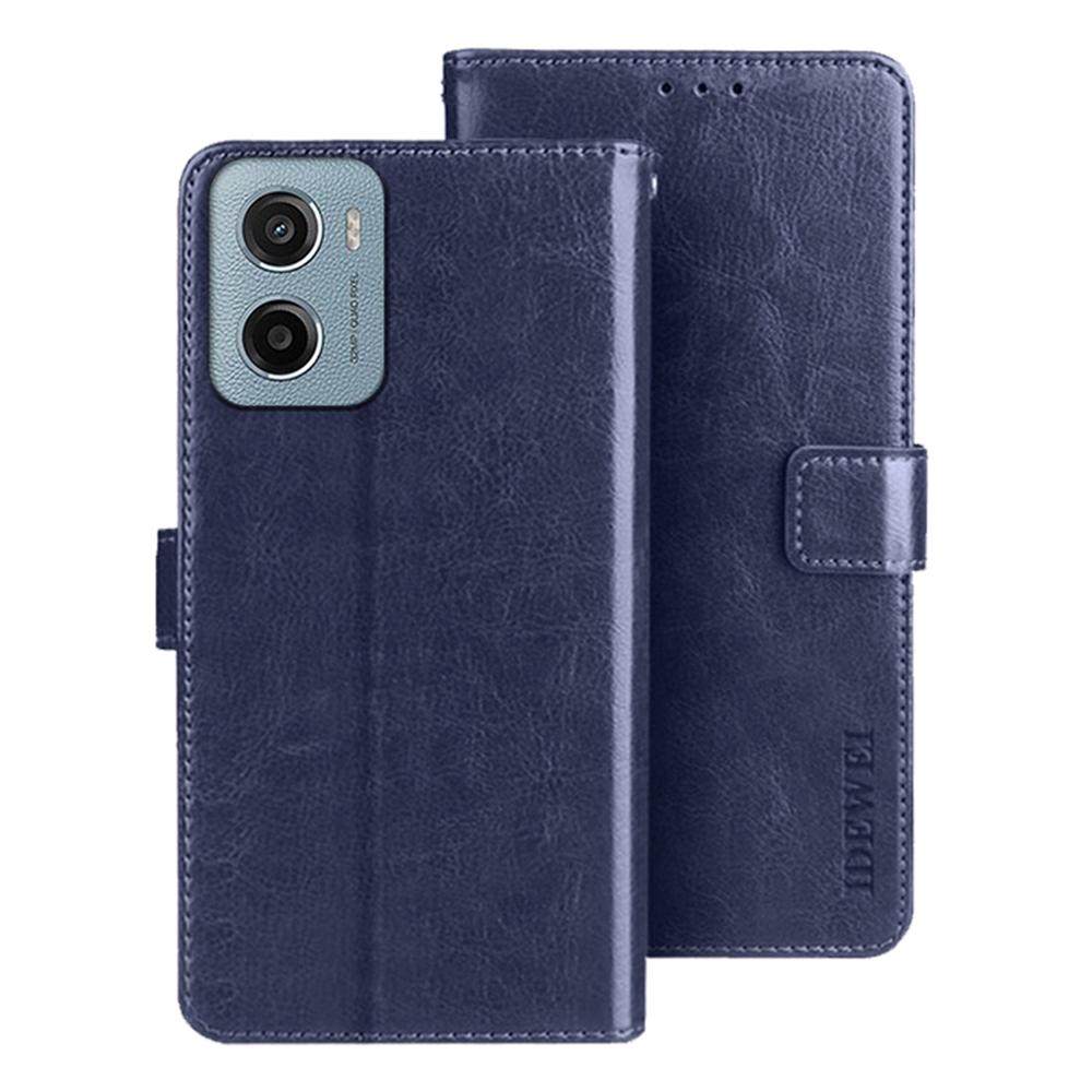 

IDEWEI For Motorola Moto E15 4G Stand Case Crazy Horse Texture Leather Phone Cover C