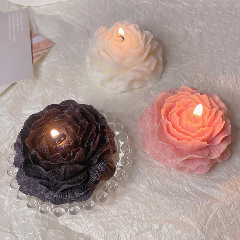 1pc Flower Aromatic Candle Sweet Peony Candles Wedding Birthday Girl Party Favors Bridal Gift Valentine Present Xmas Ornament