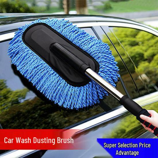 Retractable Car Wax Fiber Brush with Long Handle
