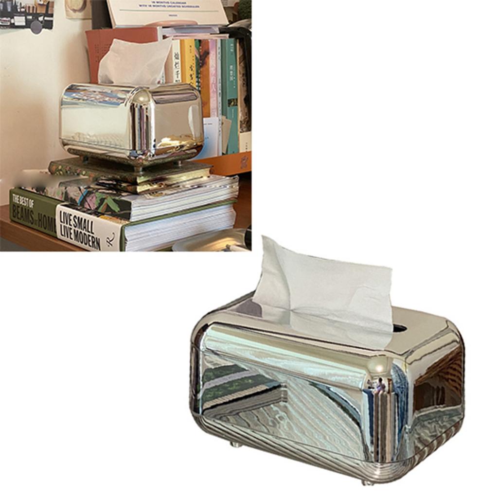 Tissue Box Cover Large Capacity Rectangle Vintage Tissue Box Holder Napkin Dispenser for Home