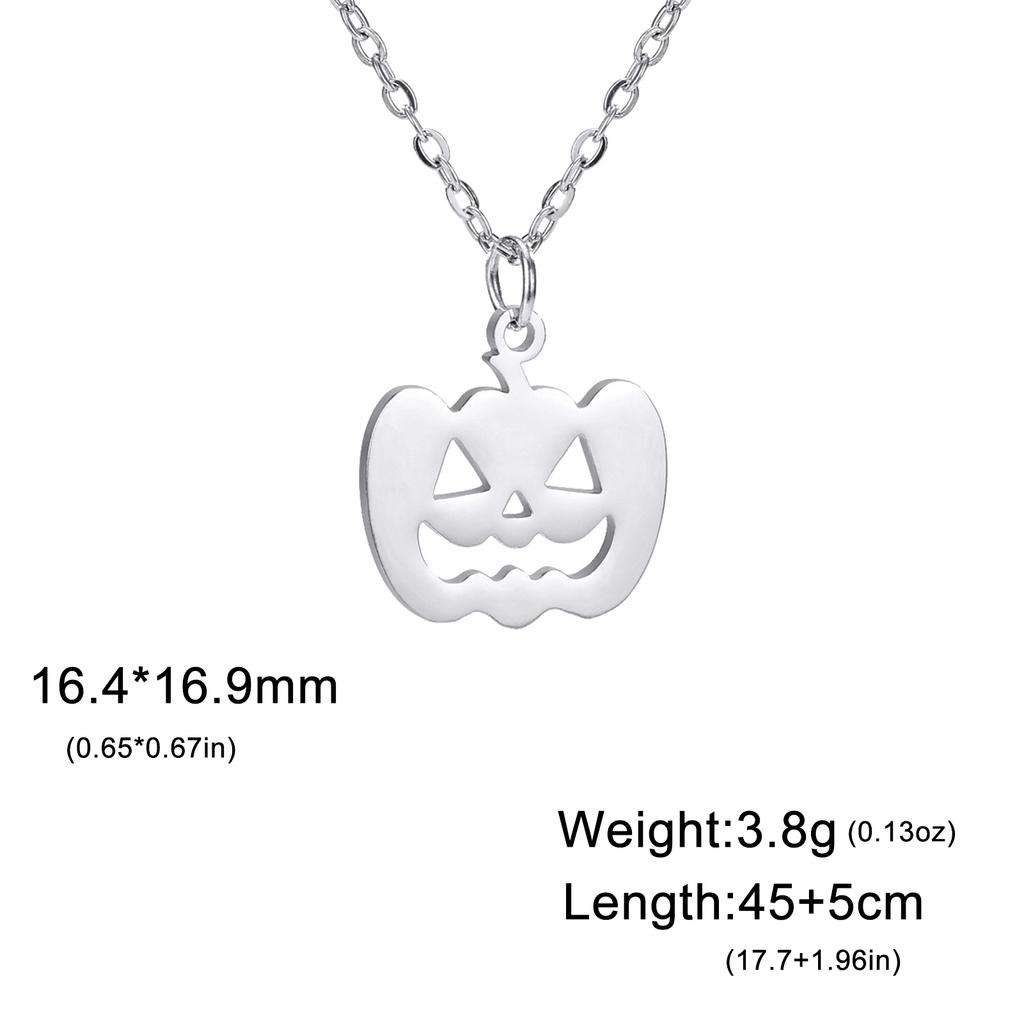 Teamer Pumpkin Ghost Halloween Stainless Steel Pendant Necklace For Women Man Handmade Design Fashion Jewelry Gift 2026 New