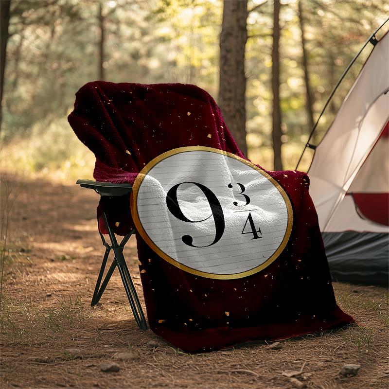 1pc Hogwarts12 Theme Blanket - Digital Print, Polyester, Cozy for All Seasons, Perfect for Outdoor, and Travel
