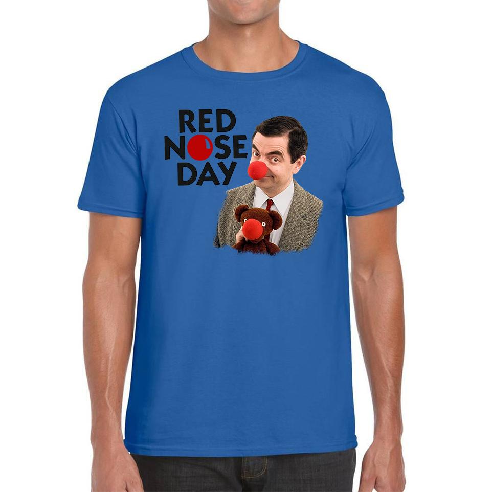 

Red Nose Day Funny Mr Bean Unisex Mens T Shirt Womens Tops Tees L