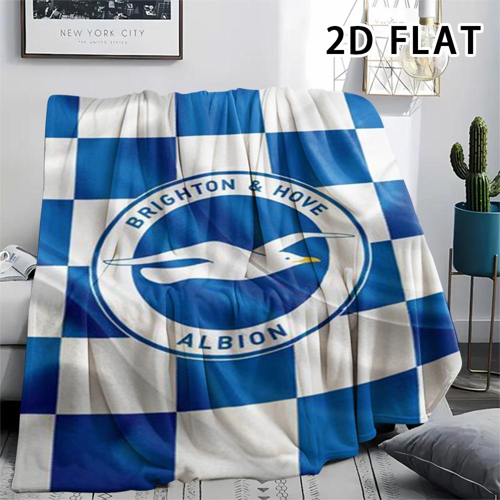 1Pc Brighton Print Flannel Blanket, High quality Comfortable for All Seasons, Home Decor, Warmth and Comfort, Perfect for Christmas Gifts