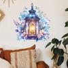 Middle Eastern Festival Floral Candle Chandelier Wall Sticker for Living Room