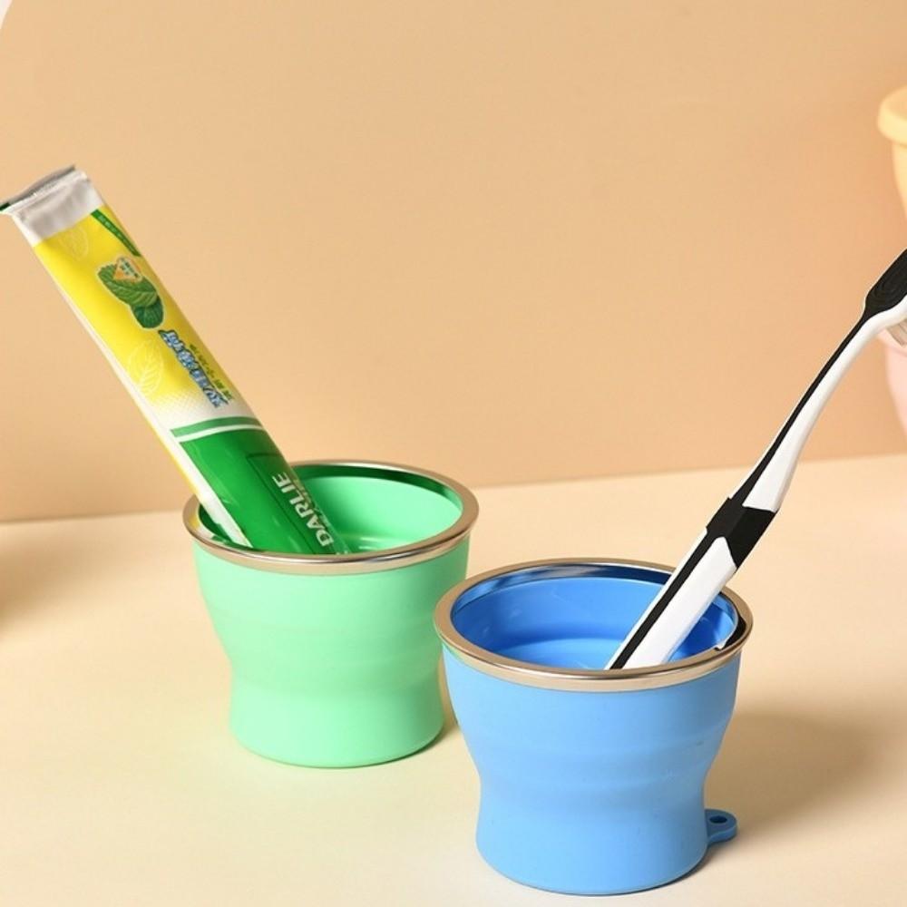 180ml Travel Collapsible Cup Silicone Telescopic Cup Space Saving Folding Water Cup  Camping