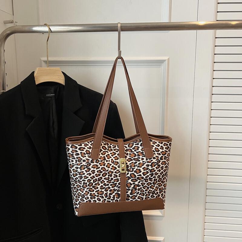 OGAR Женская сумка-тоут через плечо в корейском стиле с леопардовым принтом Shoulder Bag