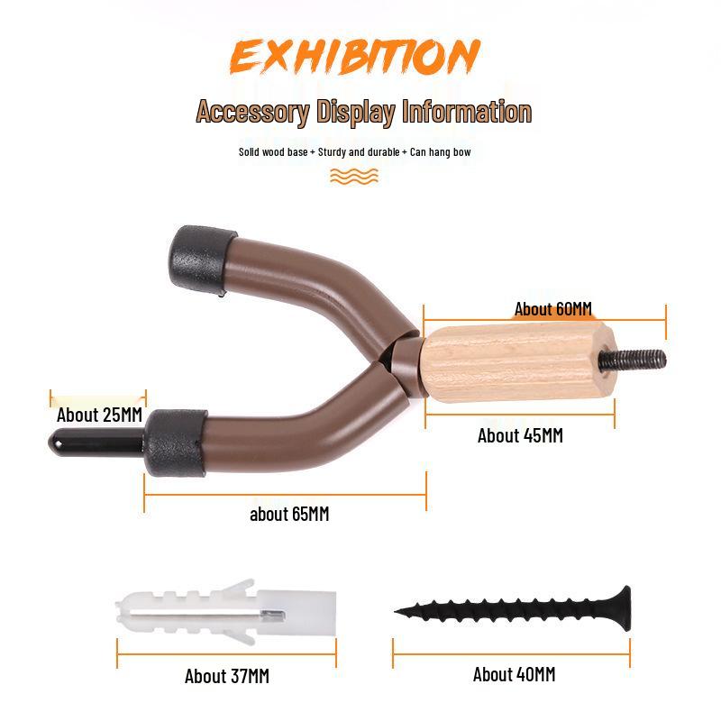 Violin Wall Mount with Solid Wood Base - Sturdy Violin Hanger and Stand