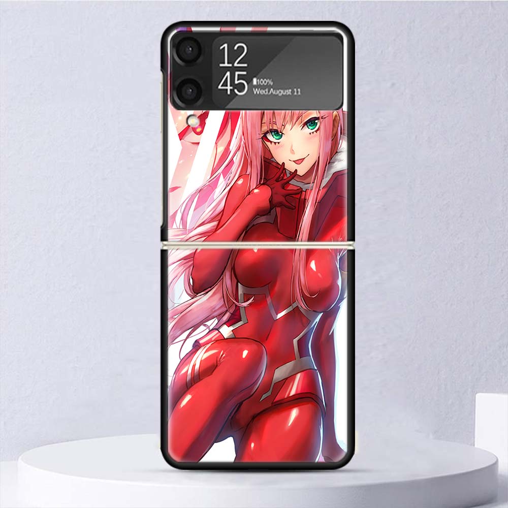 Zero Two Darling In The Franxx 02 Shockproof Case For Samsung Galaxy Z Flip 7 6 5 4 3 5G Phone Cover Z Flip3 Flip4 Flip5 Flip6 F