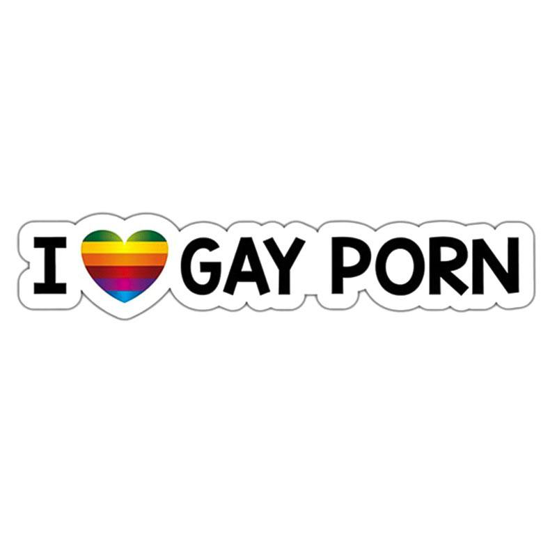 Car Stickers I LOVE GAY PORN Reflective Personality Car Stickers Waterproof Decorative Pull Flower Car Accessories Auto Product