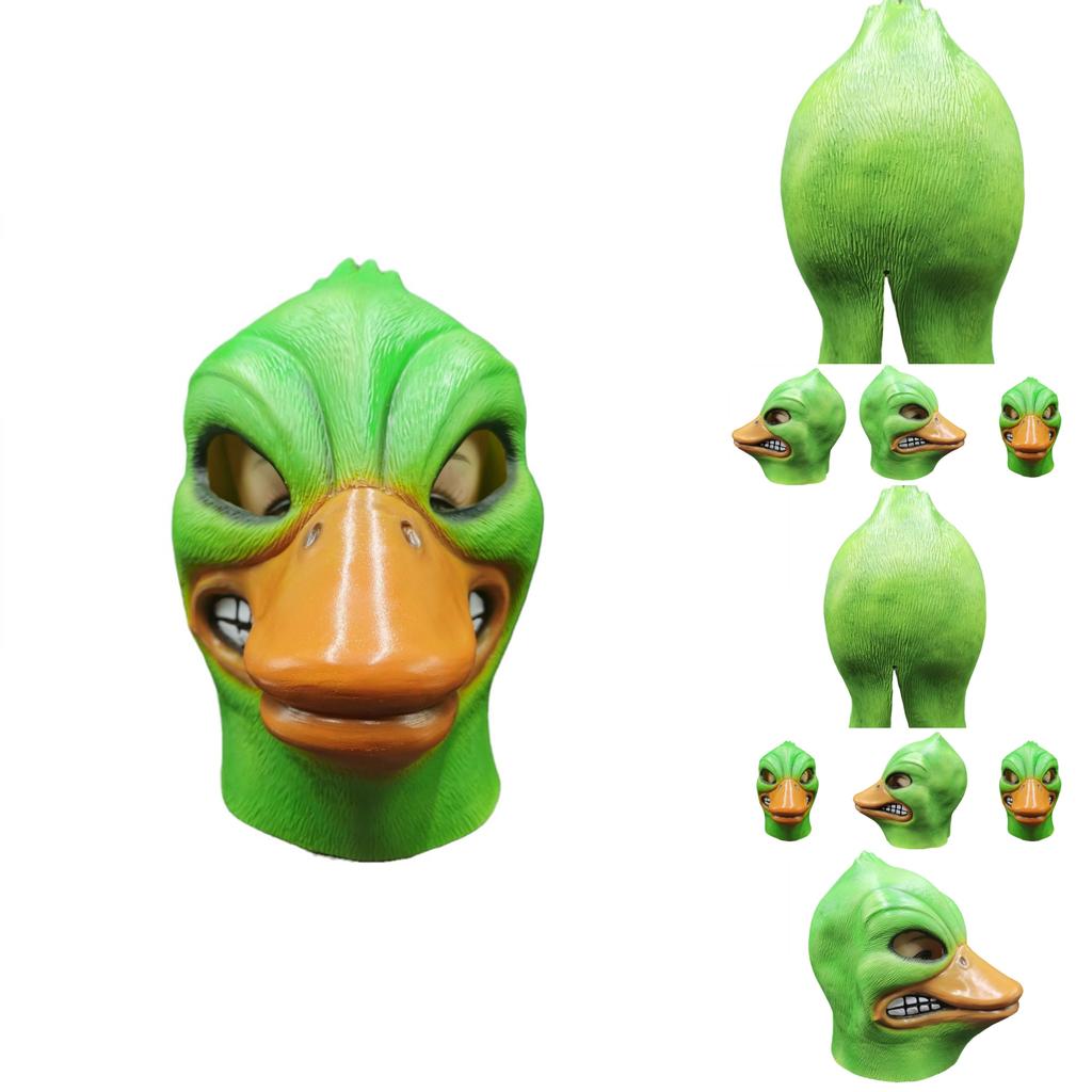 Çocuklar ve Yetişkinler İçin Eğlenceli Ördek Cadılar Bayramı Kostüm Lateks Maske