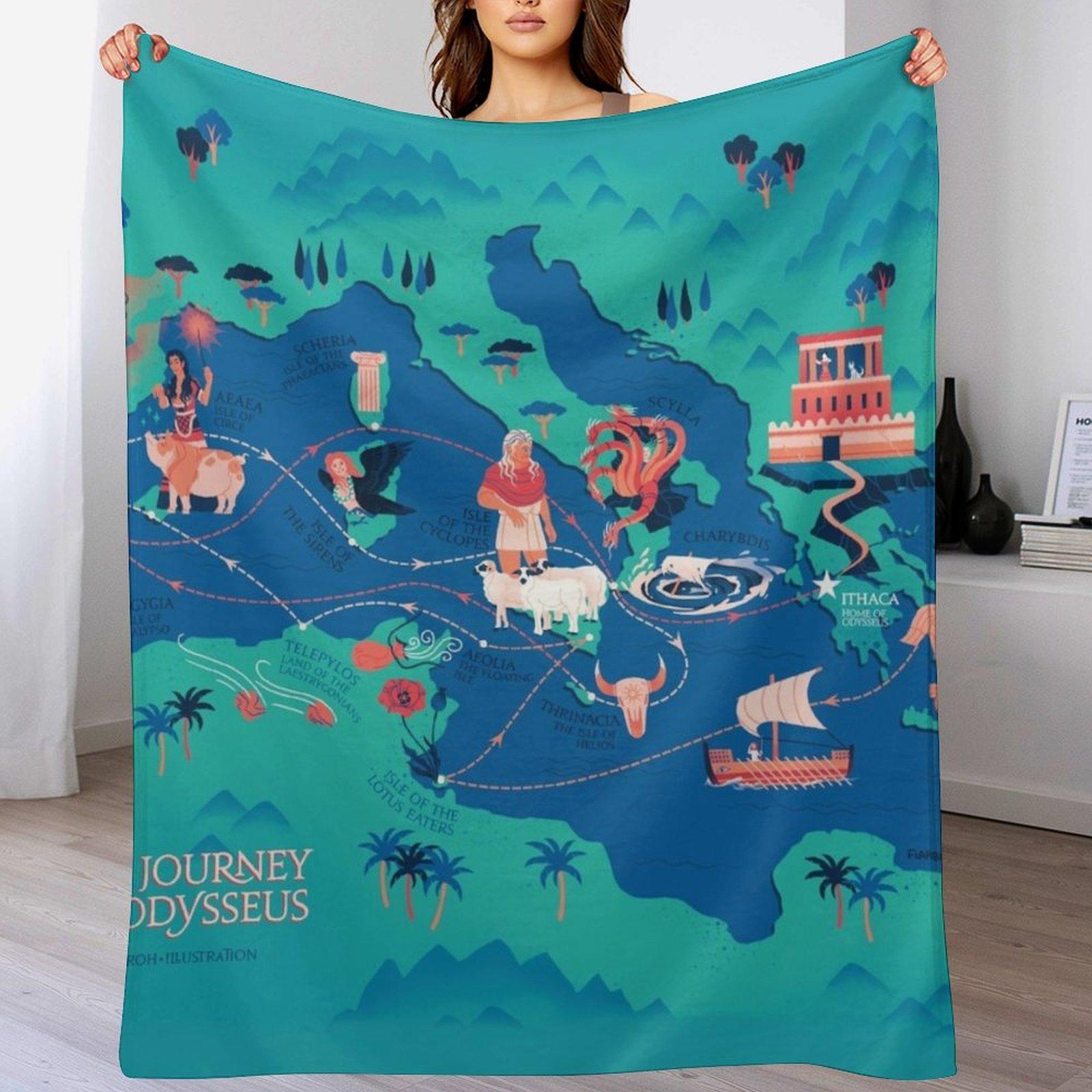 

Odyssey Map safe for work Throw Blanket Warm Flannel Blanket for Couch Chair Bedroom 102x76cm(40x30in)