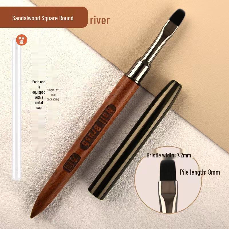 Sandalwood Manicure Gel Pen Set: Large Round, Flat & Square Heads for Nail Technicians