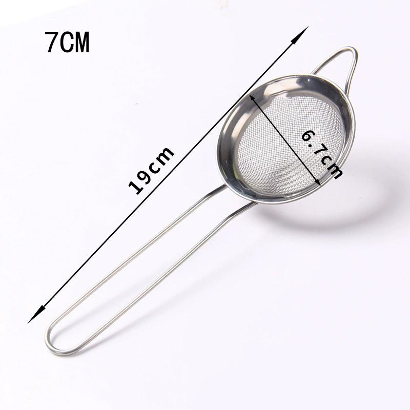 1PCS Stainless Steel Fine Mesh Food Strainer Sifter For Baking With Handle Flour Sieve Sifter Juice Soy Milk Baking Kitchen Tool