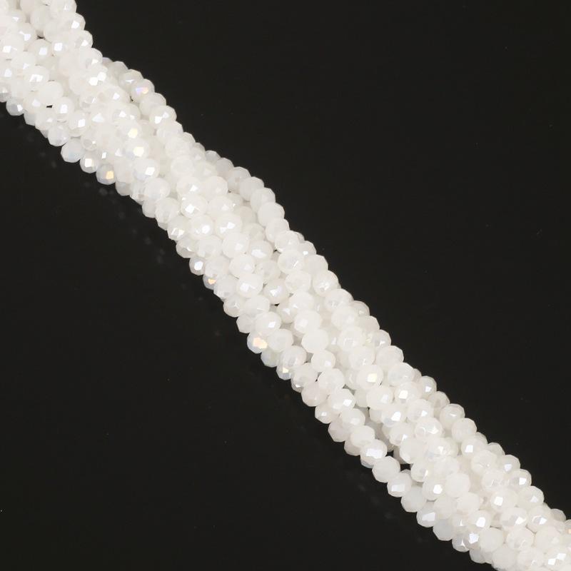 Perles plates en verre cristal de 3 mm pour bracelets abaque DIY