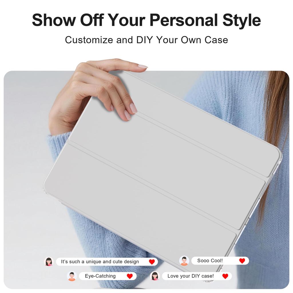 For iPad Pro 12.9 & iPad Air 13 Case, for iPad Pro 12.9 (6th, 5th, 4th, 3rd Gen) & Air 13 M4/M3/M2 Magnetic Flip Smart Cover