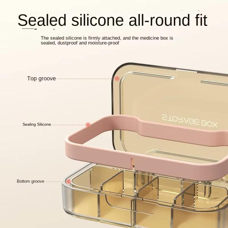 Untior Pill Box Portable Dispenser on-The-Go Calcium Tablet Medication Dispenser Seven Days Large Capacity Sealed Pill Cases