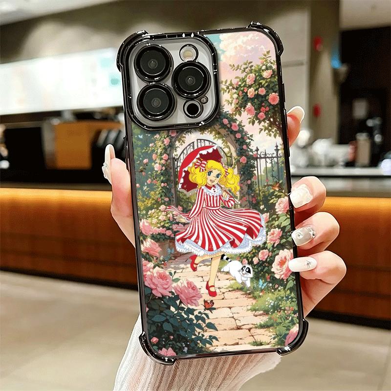 Anime Candy Candy Plating Phone Case For Iphone 16 17 Pro Max Air 16E 14 15 Plus 12 13 Mini Anti-Fall Airabag Cover