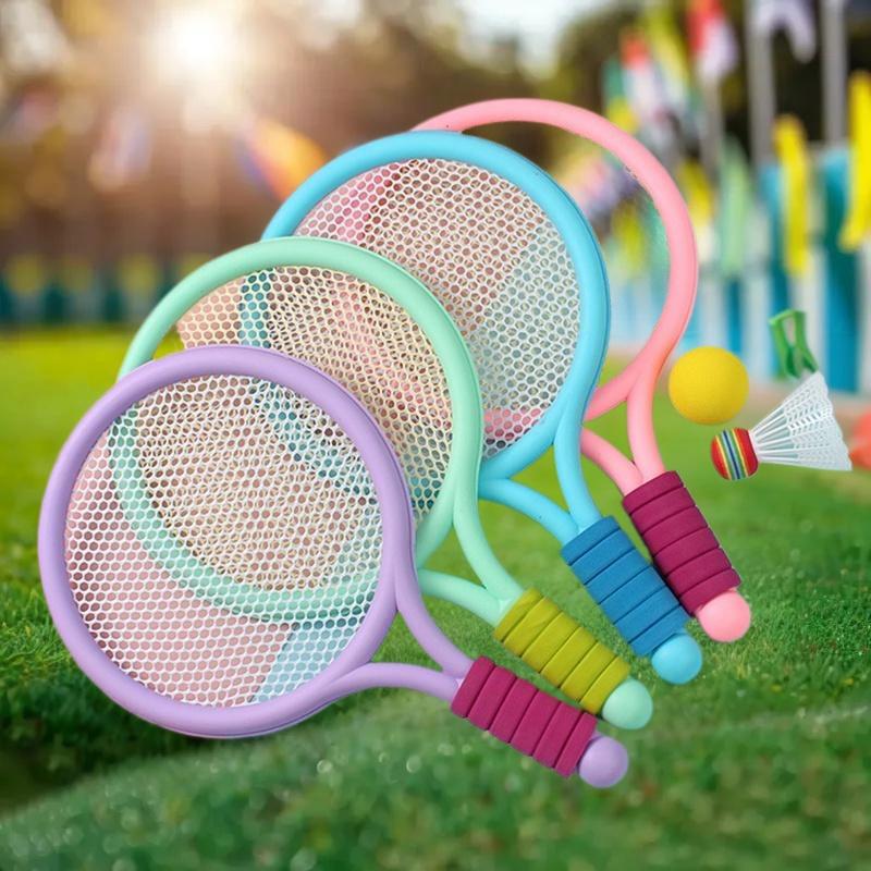 1 Set Lightweight Children Tennis Badminton Racquets Kids Rackets Kit Parent Child Interactive Toys