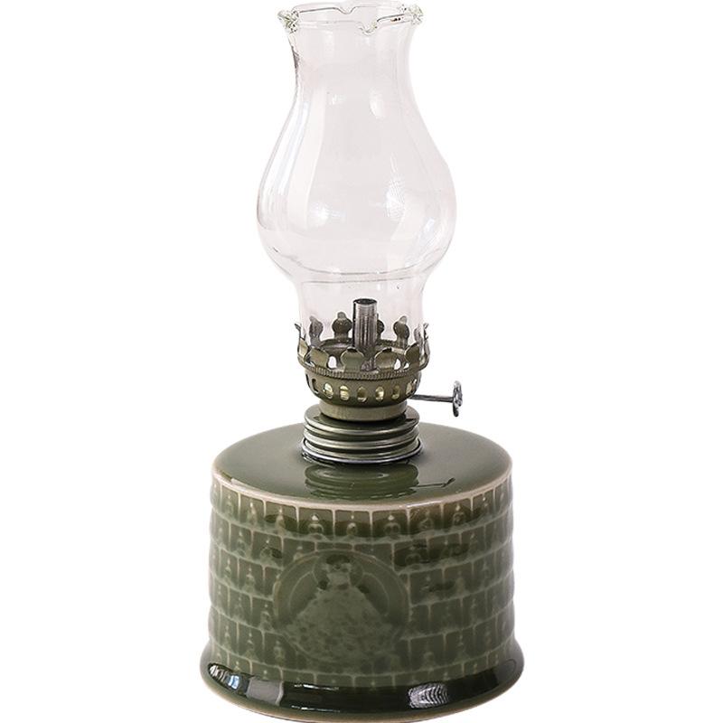 Vintage Ceramic Oil Lamp, Old Desktop Nostalgic Butter Lamp, Home Lighting Atmosphere Decoration Ornaments, Photography Props