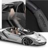 3D Embossed Suede Car Steering Wheel Cover with Chasing Light and Carbon Fiber Handle Cover