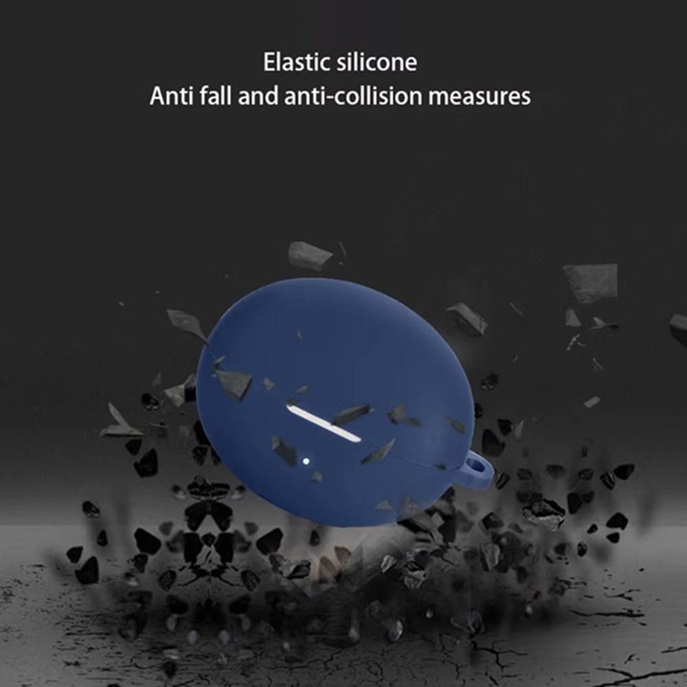 For Honor Earbuds 4i Silicone Case Wireless Earphones Protective Cover with Anti-Lost Buckle