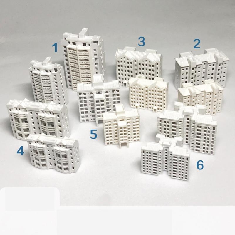 Unpainted Miniature Apartment Building Model Realistic Residential Dioramas For DIY Craft Scenerys 1/800 1/500 Scale