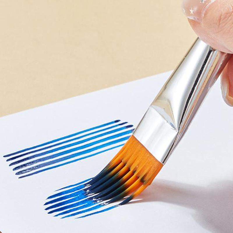4Pcs Serrated Art Paintbrush Set Non-Slip Handle Leaf Painting Brushes for Home Landscape Sketching Art Lovers