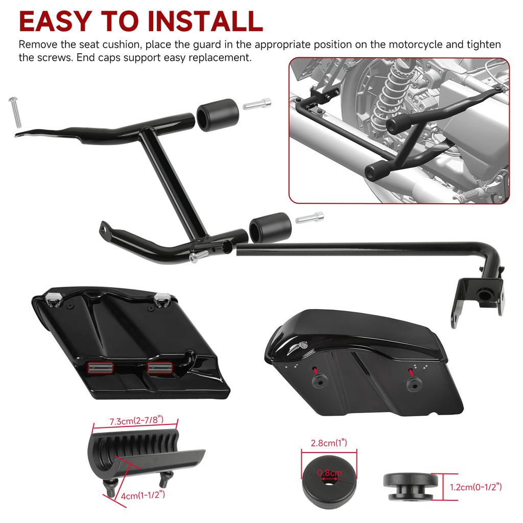 Motorcycle Hnadlebar Rear Performance Bagger Saddlebag Guard Crash Bar for Harley Street Road Glide Touring 14-24