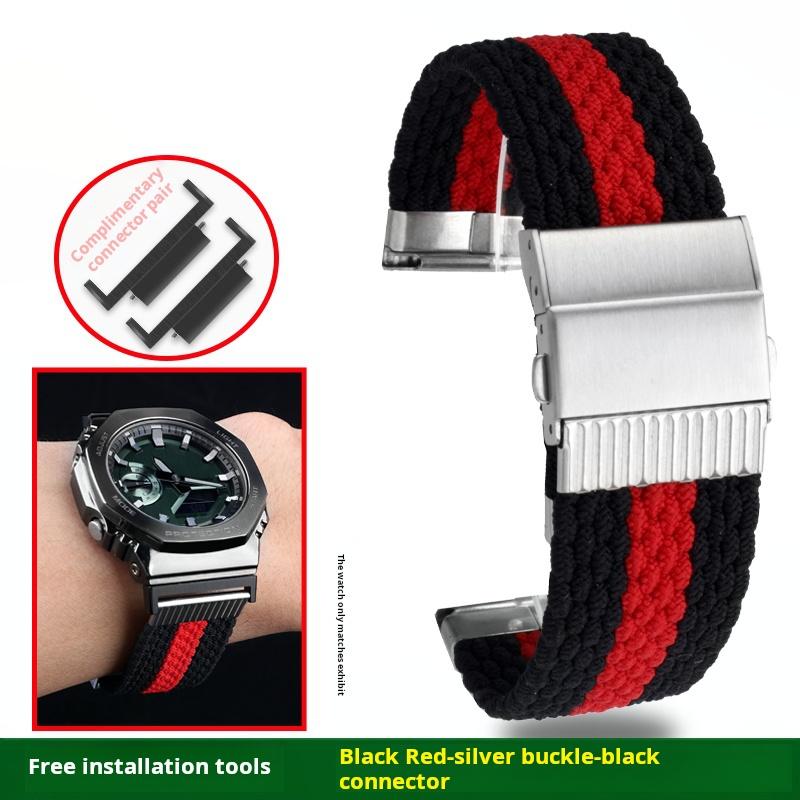 High Quality Elastic Nylon Watchband For Casio G-SHOCK GA-2100 2110 GM-2100 Series Modified Nylon Canvas Watch Strap Accessories