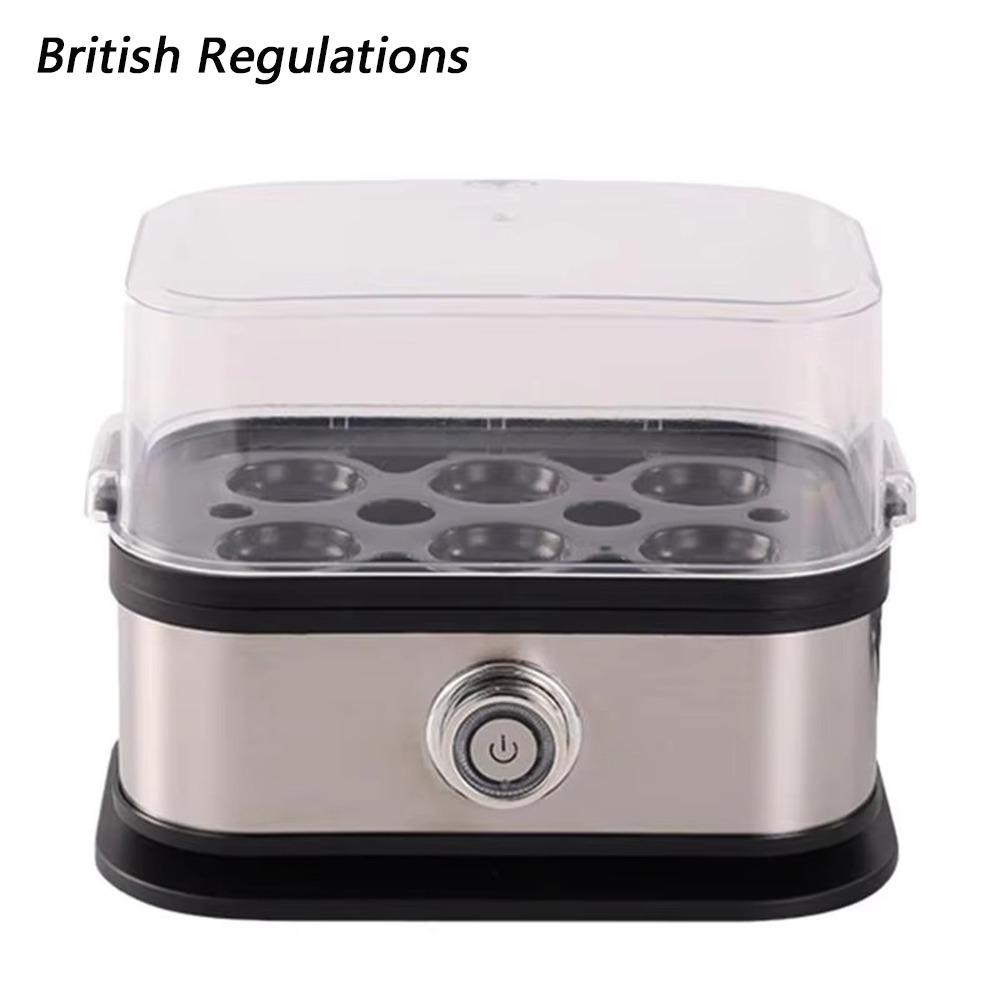 200W Power Eggs Boiler Space Saving 6 Eggs Capacity Smart Egg Cooker Stainless Steel Auto Shut-Off Rapid Egg Cooker