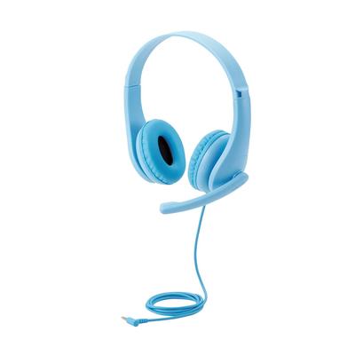 ELECOM with Rotating Microphone Light 121mm W X 43mm D X 122mm H Not Children's Headphones, 3.5mm Connection, 4-Pole, Arm, Blue, HS-KD01TLBU,