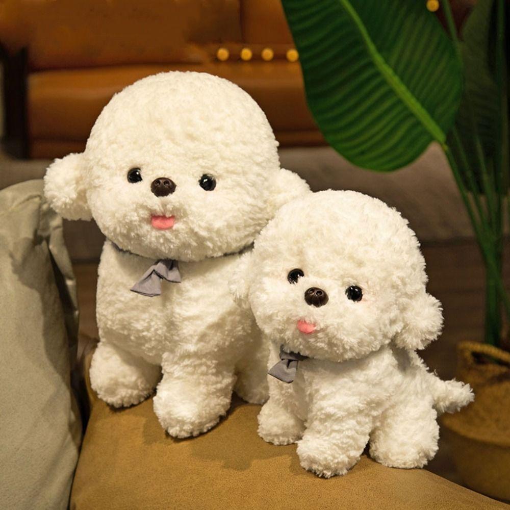 Stuffed Animal Plush Dog Toy Simulation Puppy Plushies Bichon Frise Plush  Xmas Birthday Gifts