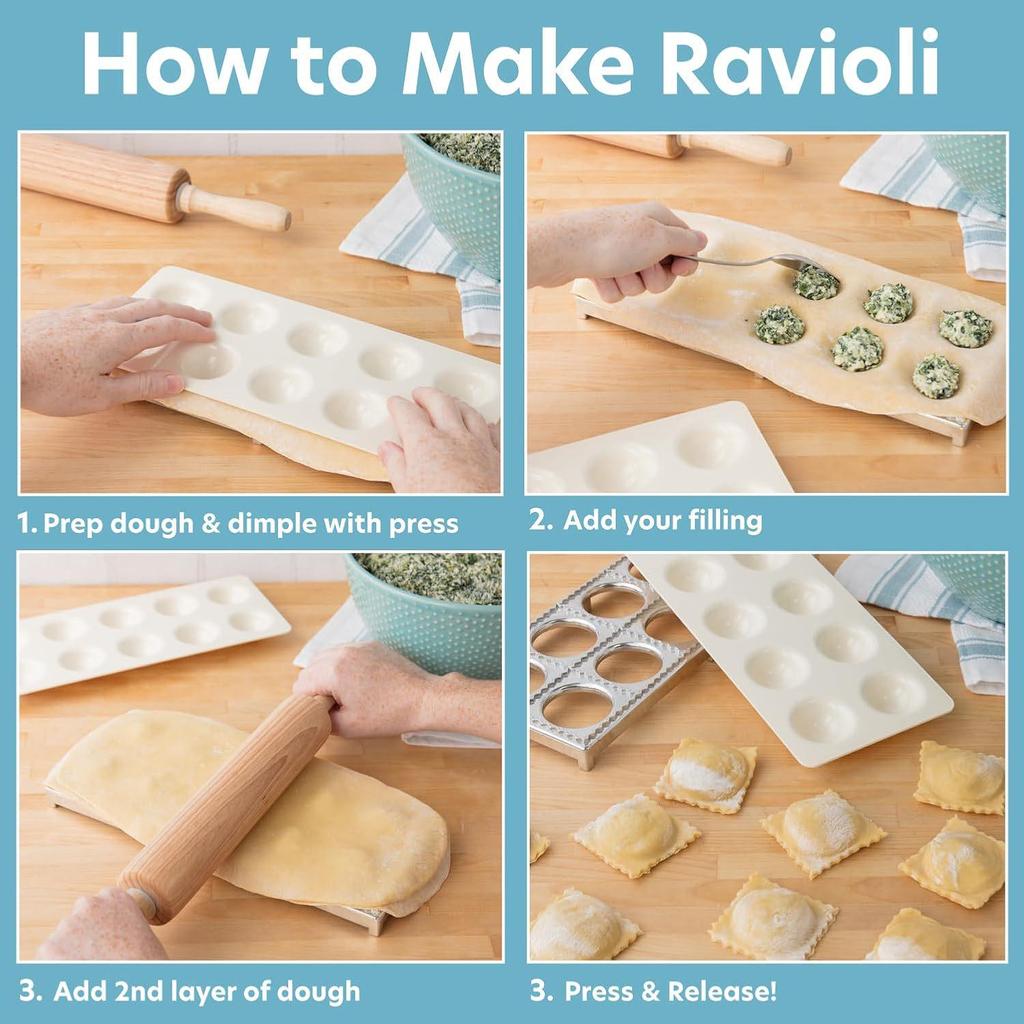 12-Loch Italienische Ravioli & 10-Loch Teigtaschen Formwerkzeug