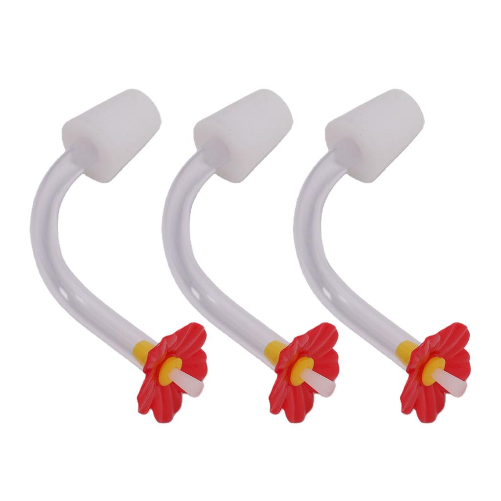 3pcs Floral Hummingbird Feeder Tube Replacement Feeding Tubes with Red Flower Tip for Outdoor