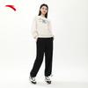 Anta Gestreifte Buchstaben Mid-Rise Fleece Gerade Lässige Hose Damen Unterteile Basic-Schwarz 162348305-2