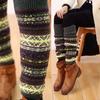Loose Socks Knitting Warm Acrylic Fiber Stretch Bohemia Style Socks for Daily Life