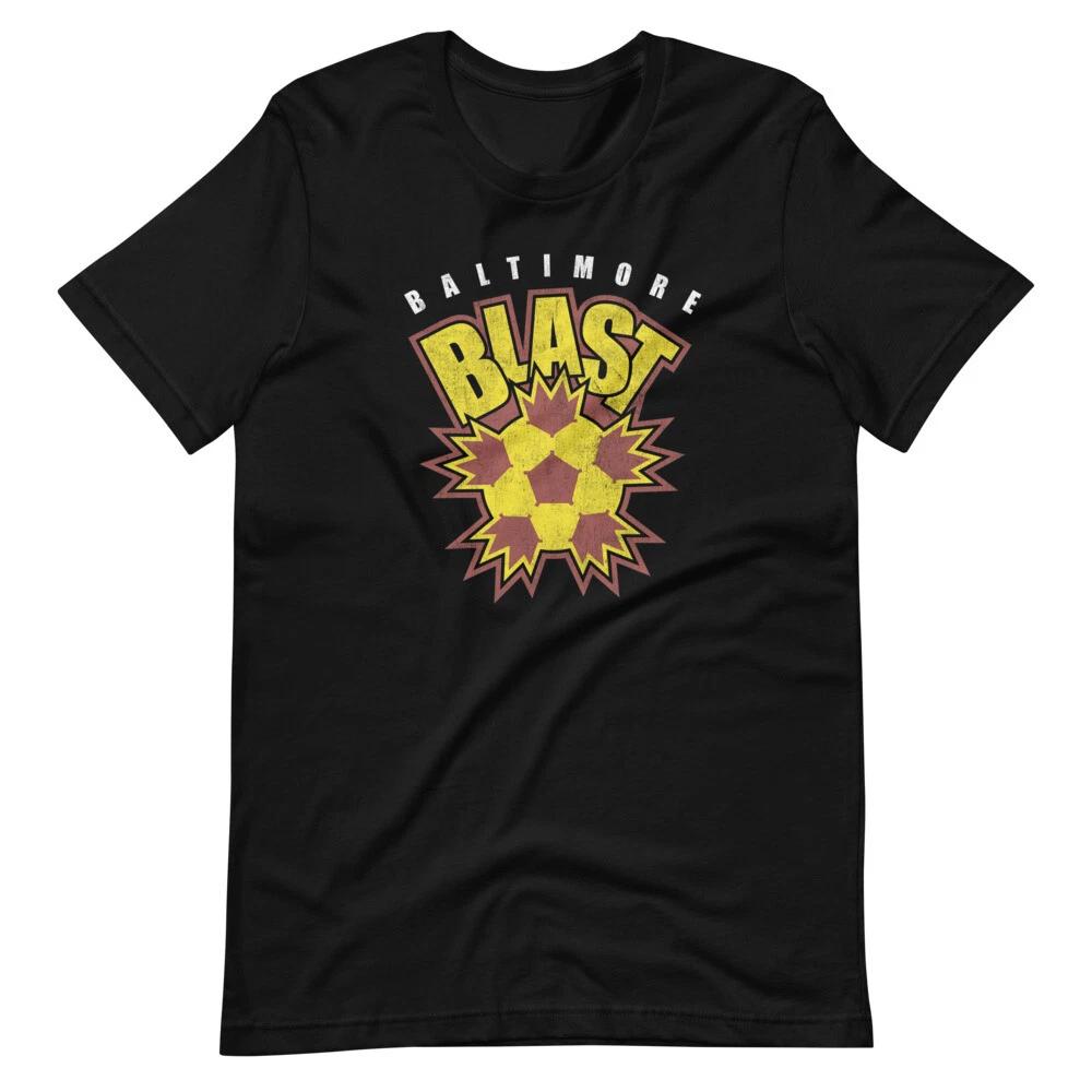 BALTIMORE BLAST Graphic Tee Shirt Black MISL Indoor Soccer Unisex 100% Cotton T-shirt Mens Tees Top S