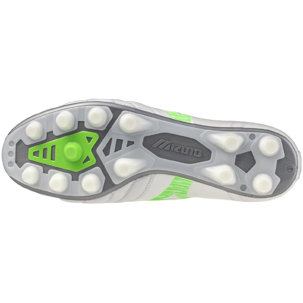 Soccer Cleats Monarcida NEO 3 WIDE ELITE Wide Super White Pearl x Neon 3E [Mizuno] - Fit, Lightweight, Green, 26.5 cm,