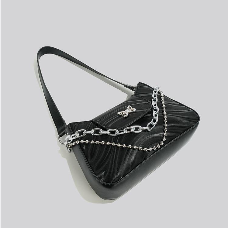 2025 Sweet Cool Baguette Bag French Niche Designer Hot Girl Chain Shoulder Bag Fashionable and Stylish Underarm Bag for Women