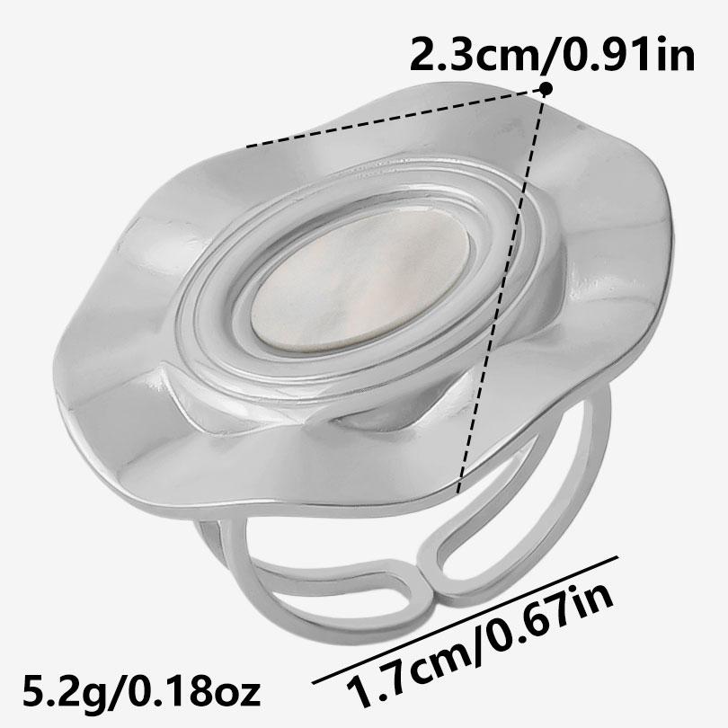 Exquisite White Shell Ring Silver Color Finger Jewelry Stainless Steel Rings For Women Men Accessories Beach Anillos Mujer Gift
