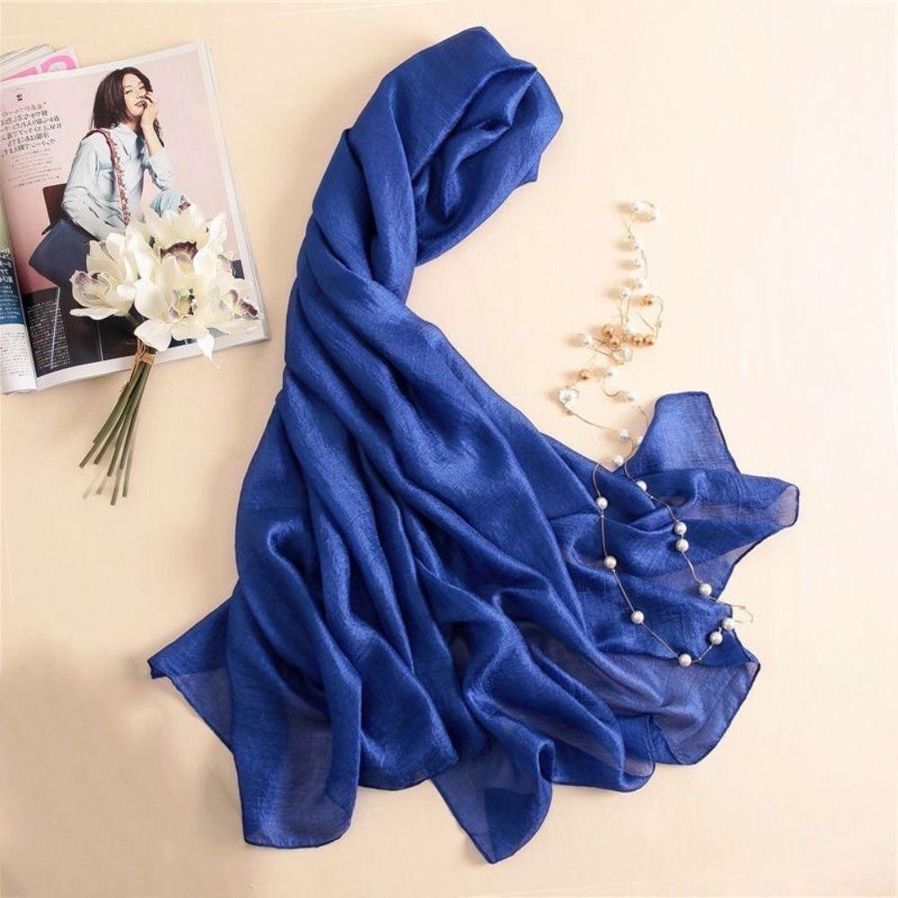 Head Wrap Women Plain Scarf Linen Plus Size Hijab New Female Sunscreen Shawl