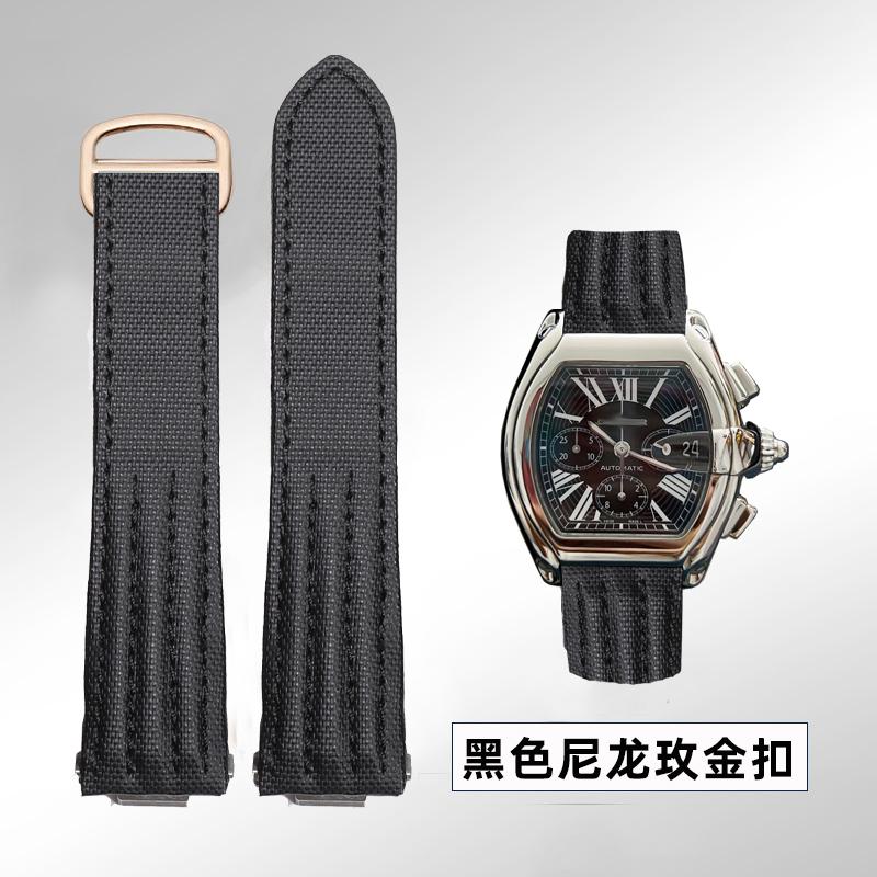 19mm 20mm Pro Cartier Roadster W6206018 W6206017 Řemínek k hodinkám z pravé kůže Pánský Náhradní Řemínek k hodinkám z hovězí kůže Nylonový Pásek na zápěstí