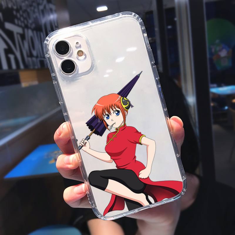 Kagura Gintama Anime lustige Telefon Fall Transparent weiche Für iphone 12 11 13 7 8 6 s plus x xs xr pro max mini