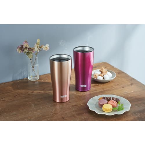 Thermos Vacuum Insulated Tumbler, 420ml, Gold Gradient, Dishwasher Safe, Thermos Flask Design, Keeps Drinks Hot or Cold, JDE-422LTD GD-G