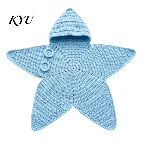 Carino Outfit per Foto Neonato Stella Marina Sacco a Sacco per Dormire Baby, Sacco Nanna a Maglia con Cappuccio, Borsa a Forma di Stella Coperta Indossabile Accogliente per Neonati, Fotografia